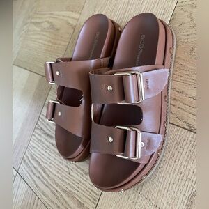 Brown Double Strap Sandals